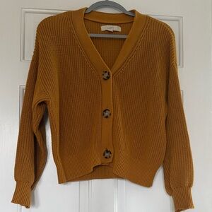 LOFT Women's Mustard Cardigan Sweater